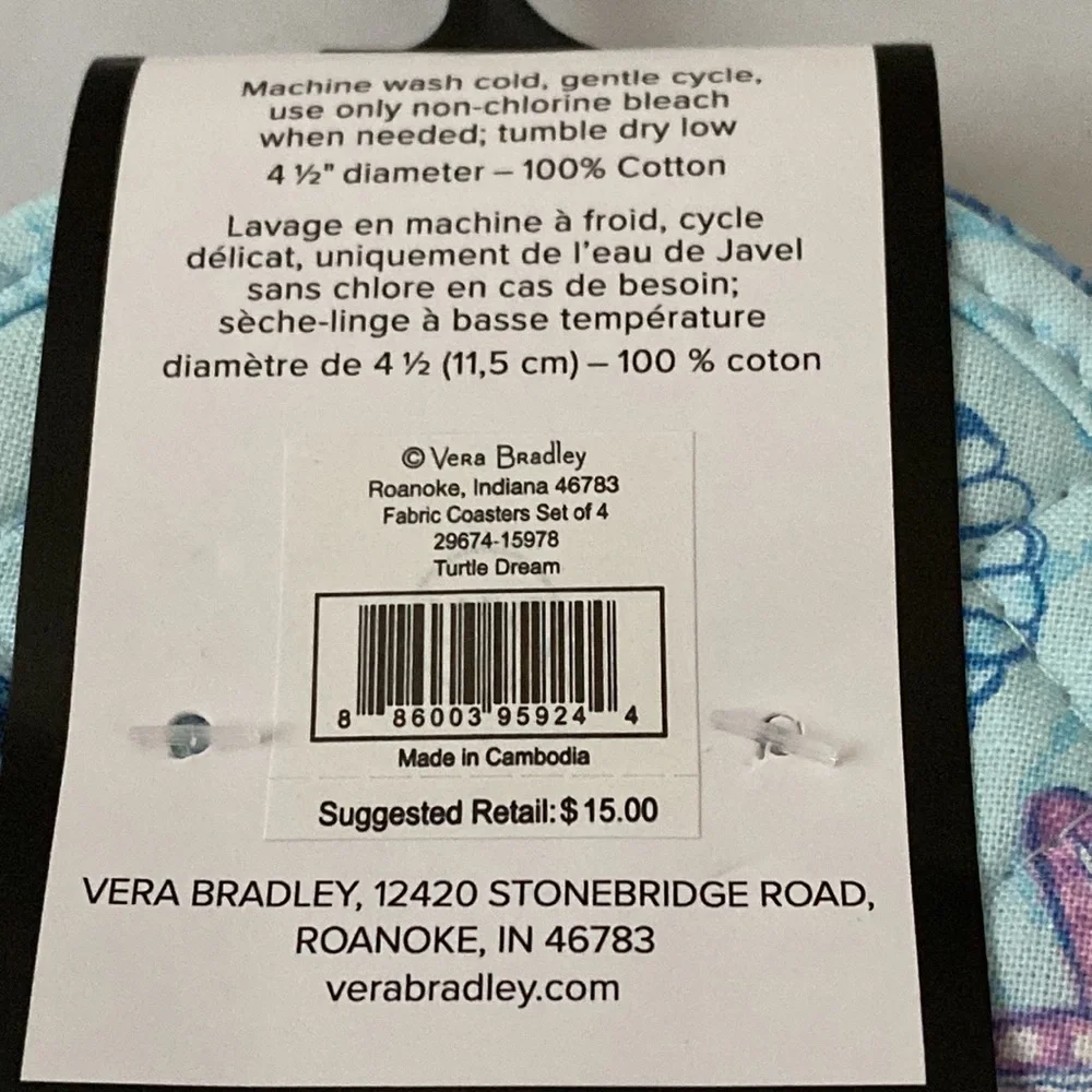 Vera Bradley fabric coasters new